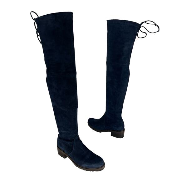 Stuart Weitzman Blue Vanland Suede Over the Knee Boots - Picture 3 of 14